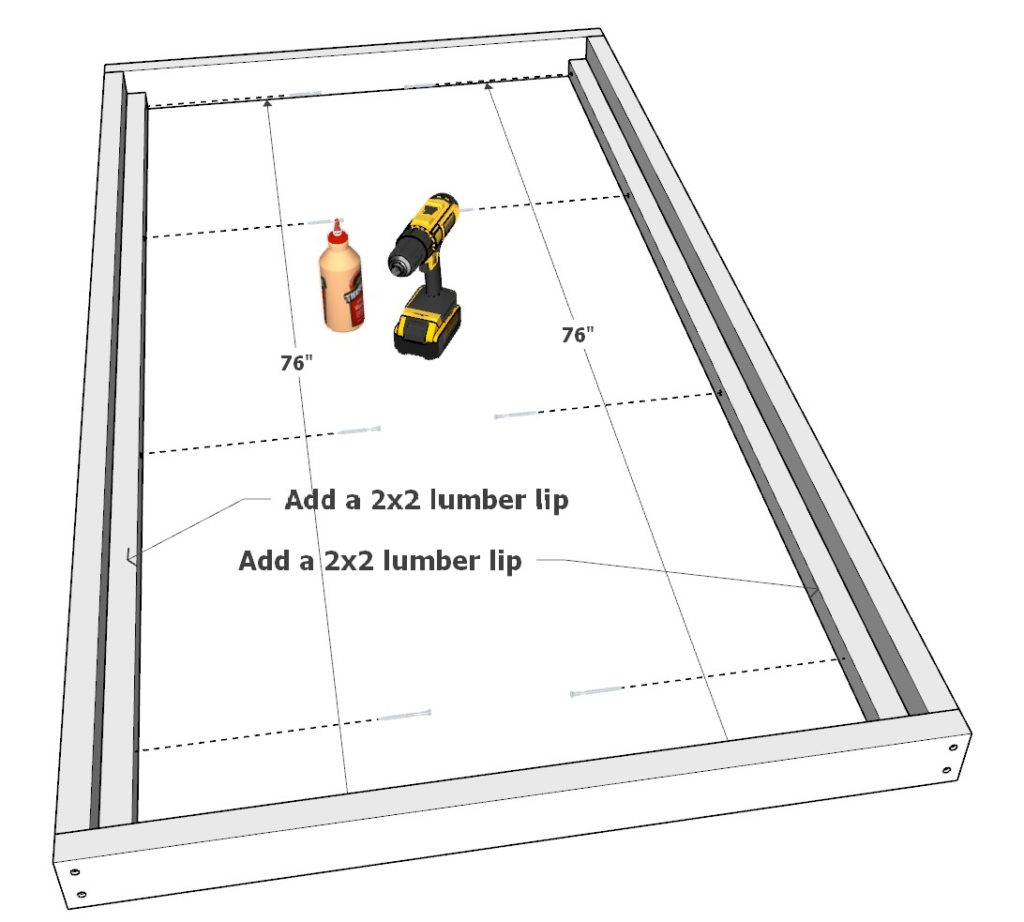 Adding 2x2 lumber lip to DIY Montessori house bed