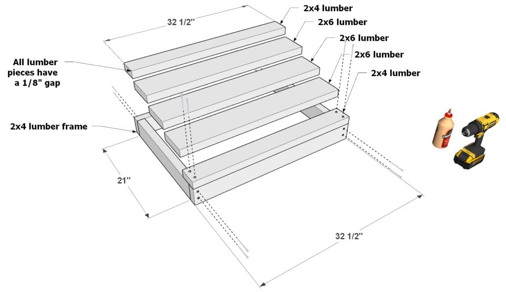 Adding grill support frame to DIY outdoor grill and kitchen counter