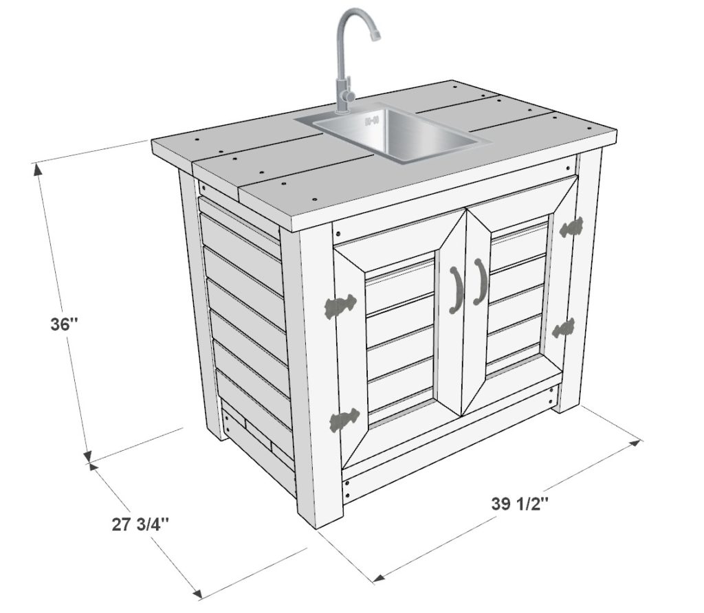 DIY outdoor kitchen sink plan dimensions
