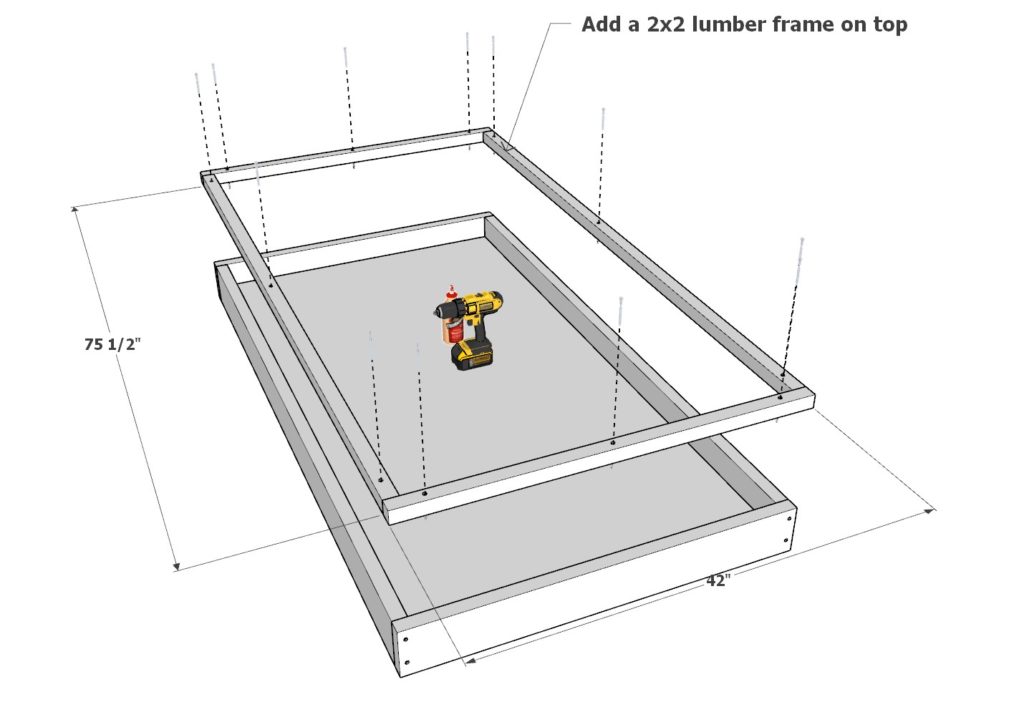 Adding a trim about the top of the bed pullout frame