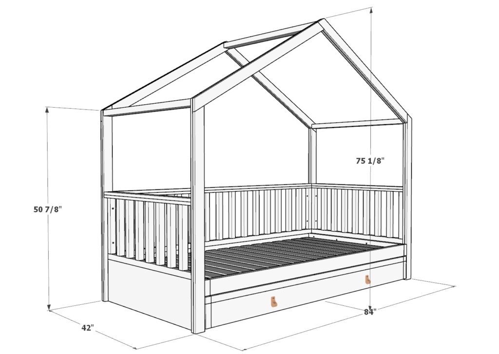 DIY Montessori house bed DIY plan dimensions