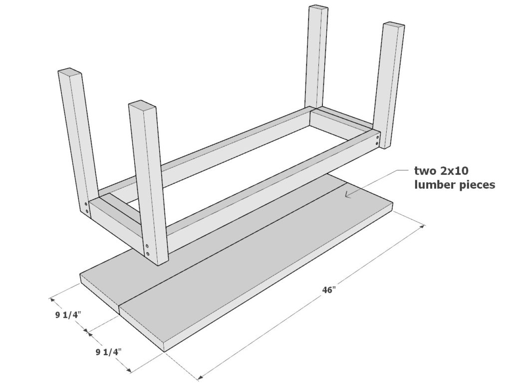 Adding bench top to DIY entry way bench