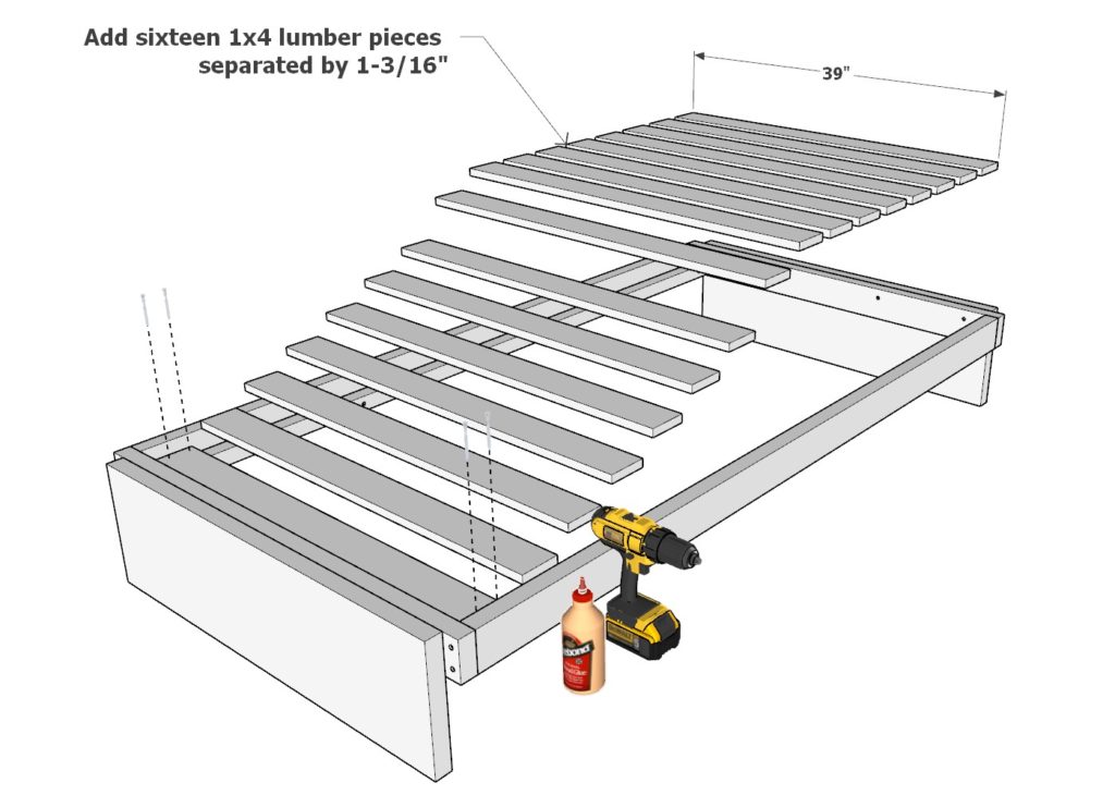 Adding the bed mattress base