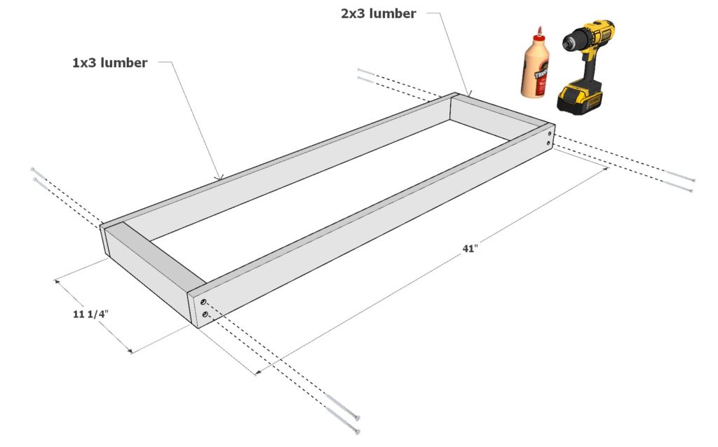 Building the shoe rack platform frame