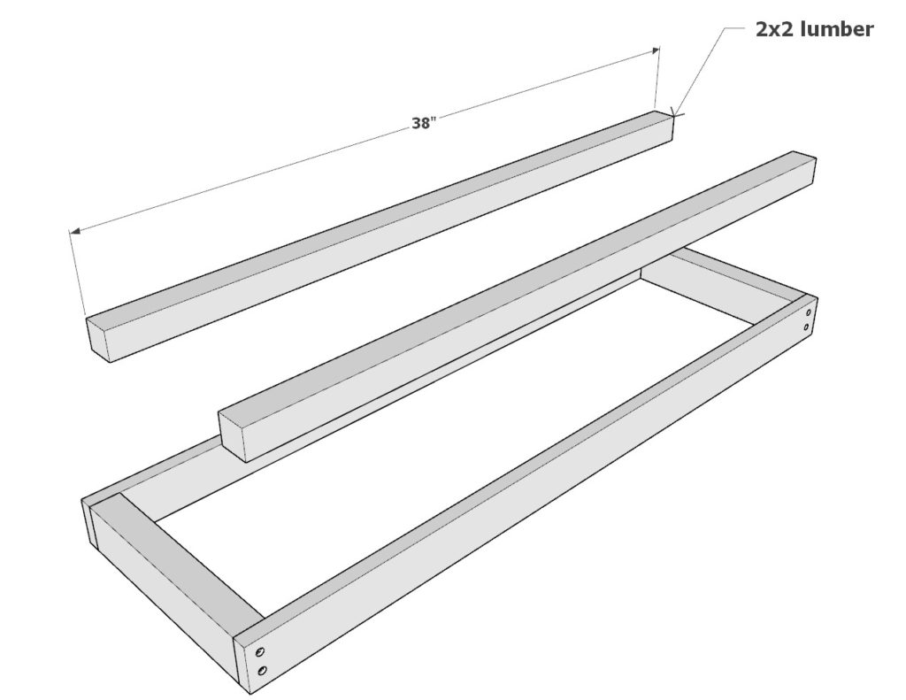 Building the shoe rack platform frame