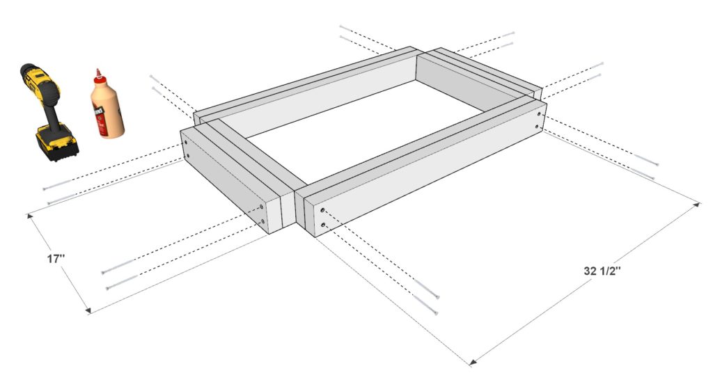 DIY outdoor kitchen sink frame constructions