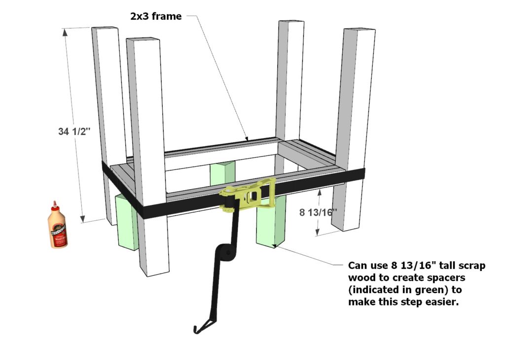 Adding grill counter frame to legs