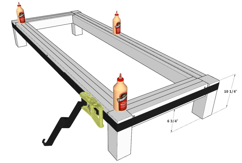 Adding legs to DIY lounge frame