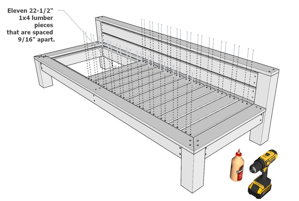 adding lounge bed decking pieces