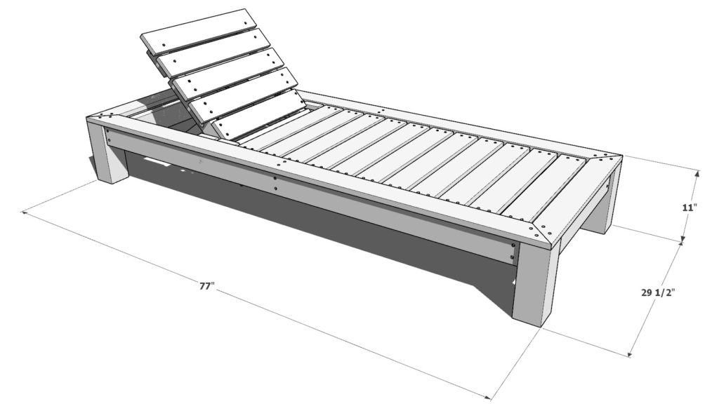 DIY lounge chaise bed dimensions