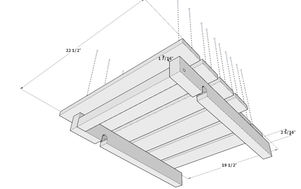 Adding decking pieces to the DIY lounge back rest