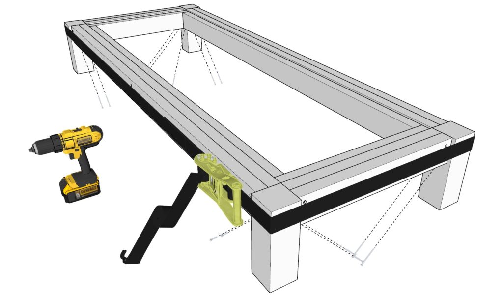 Adding legs to DIY lounge frame