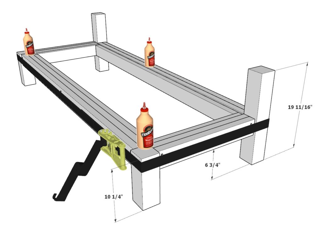 Adding legs to DIY lounge frame