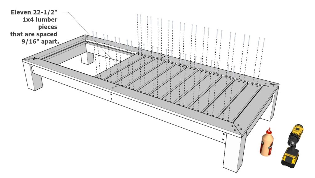 adding lounge bed decking pieces