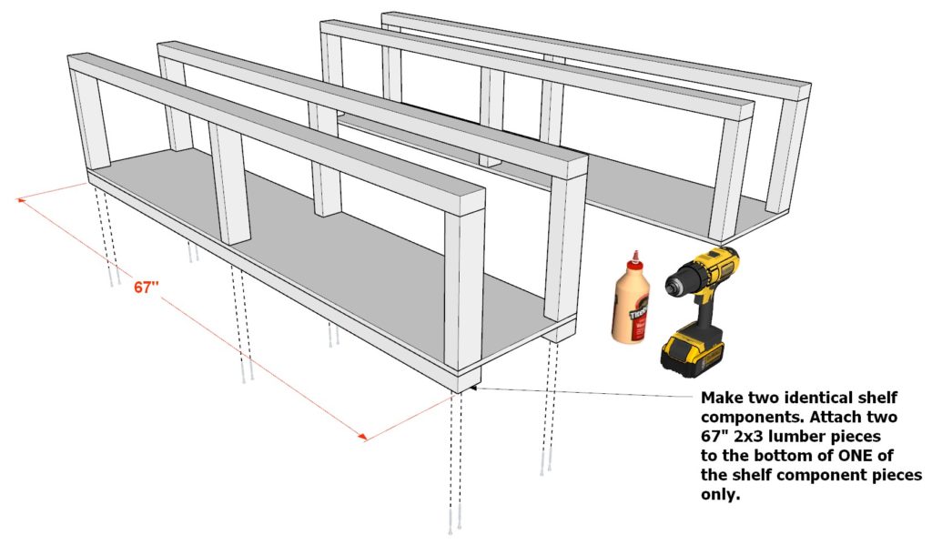 DIY cubbies shelf construction