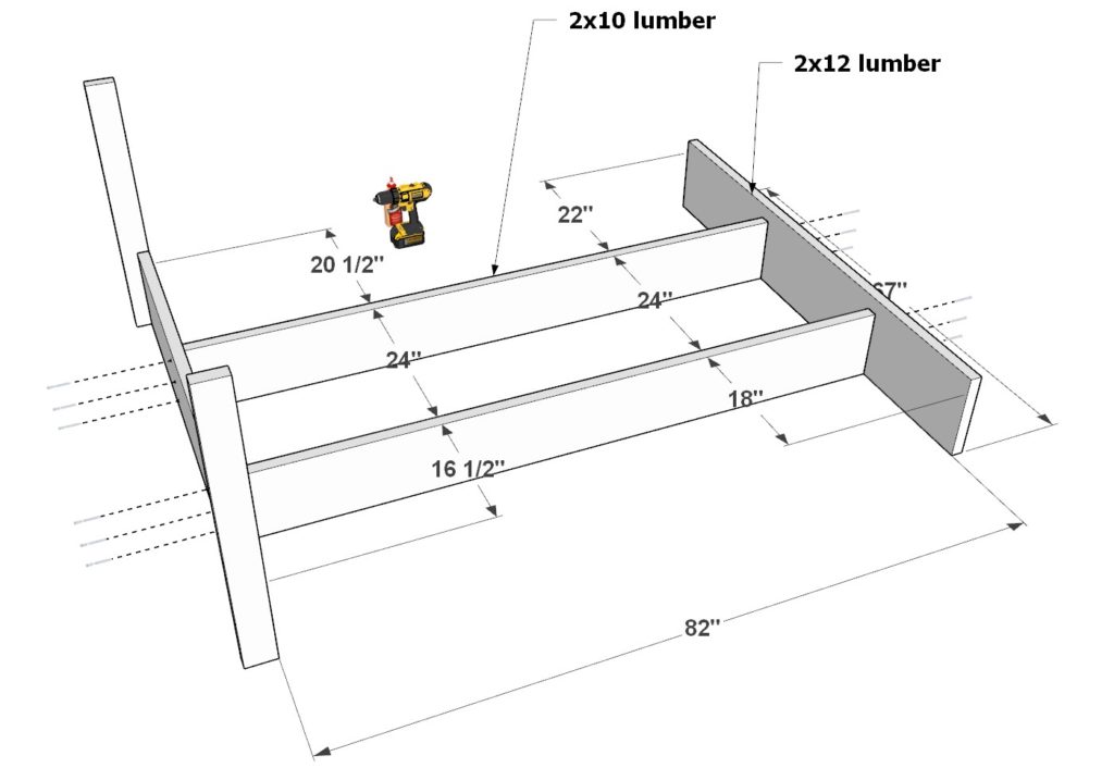 Building the DIY loft bed queen bed frame