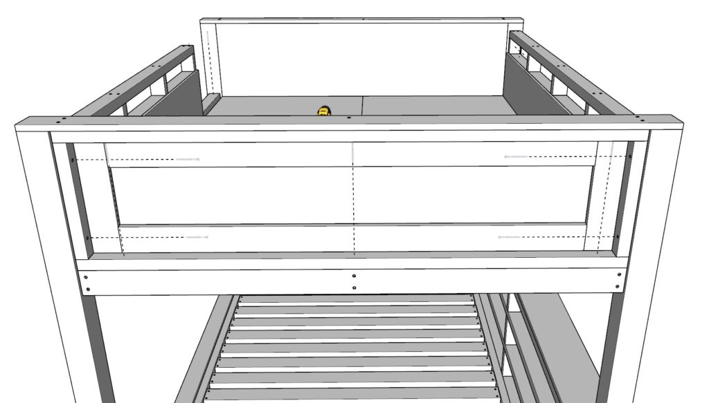 Adding headboard , base board, and side rails to DIY loft bed