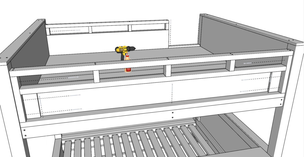 Adding headboard , base board, and side rails to DIY loft bed