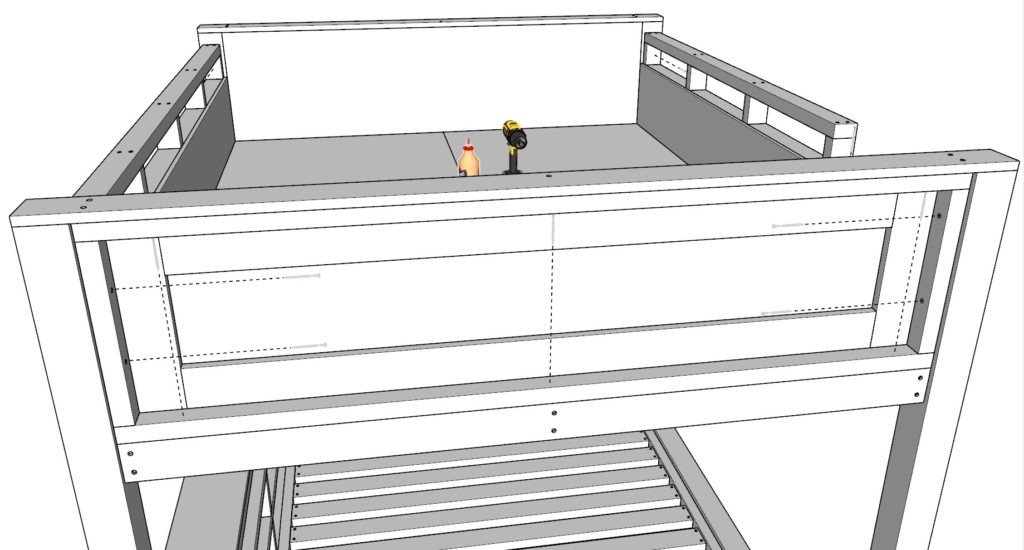 Adding headboard , base board, and side rails to DIY loft bed