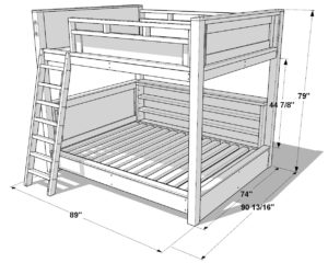 DIY Queen Over Queen Loft Bed Plan: Step By Step PDF Guide For Easy ...