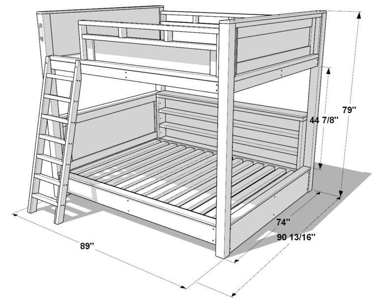 Diy Queen Over Queen Loft Bed Plan Step By Step Pdf Guide For Easy Woodworking Diy Projects Plans