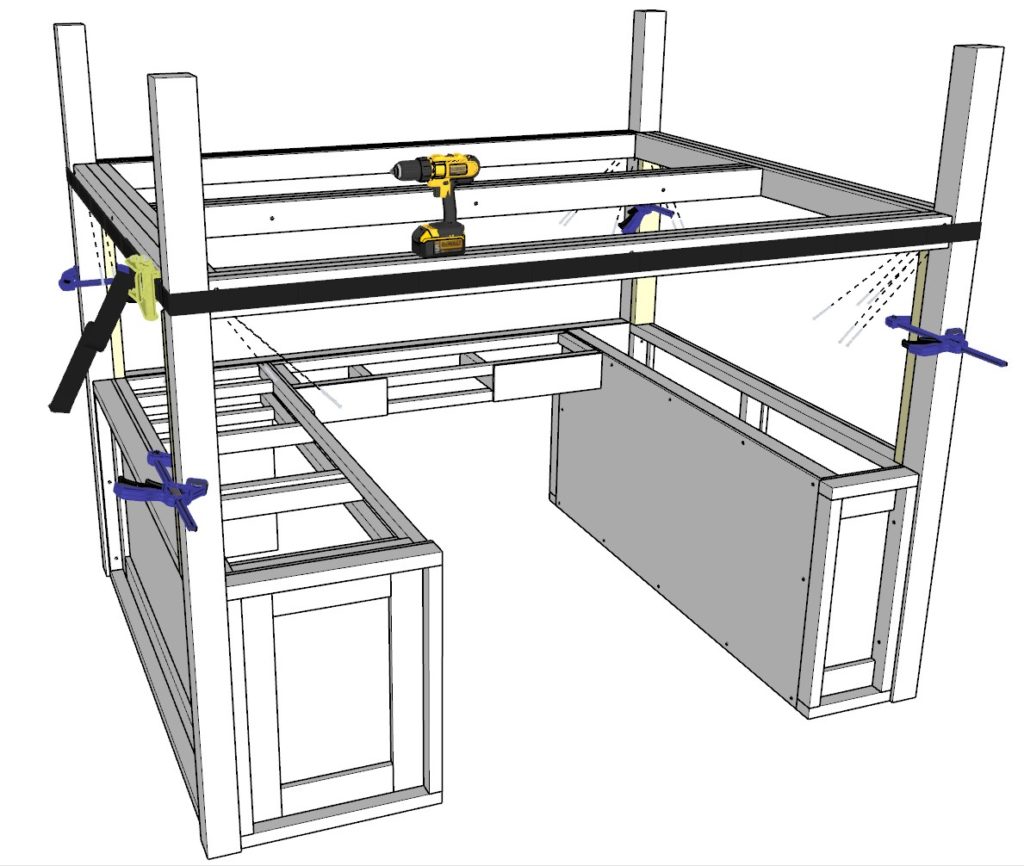 adding screws to loft bed frame