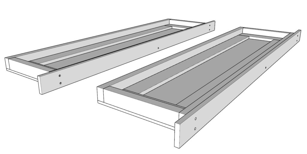 Bed headboard and base board assembly