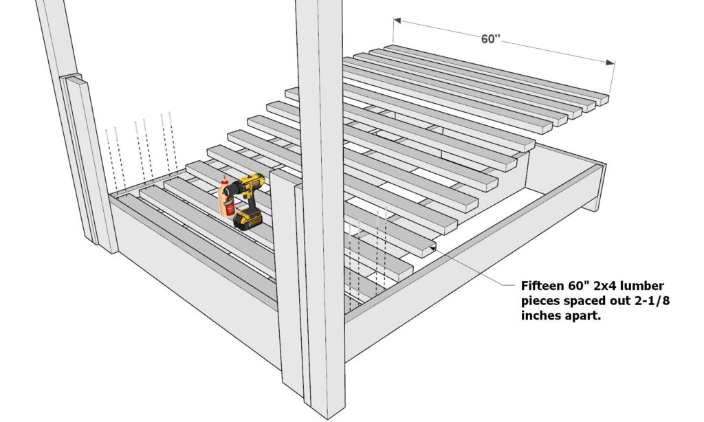 Adding decking pieces to DIY loft bed