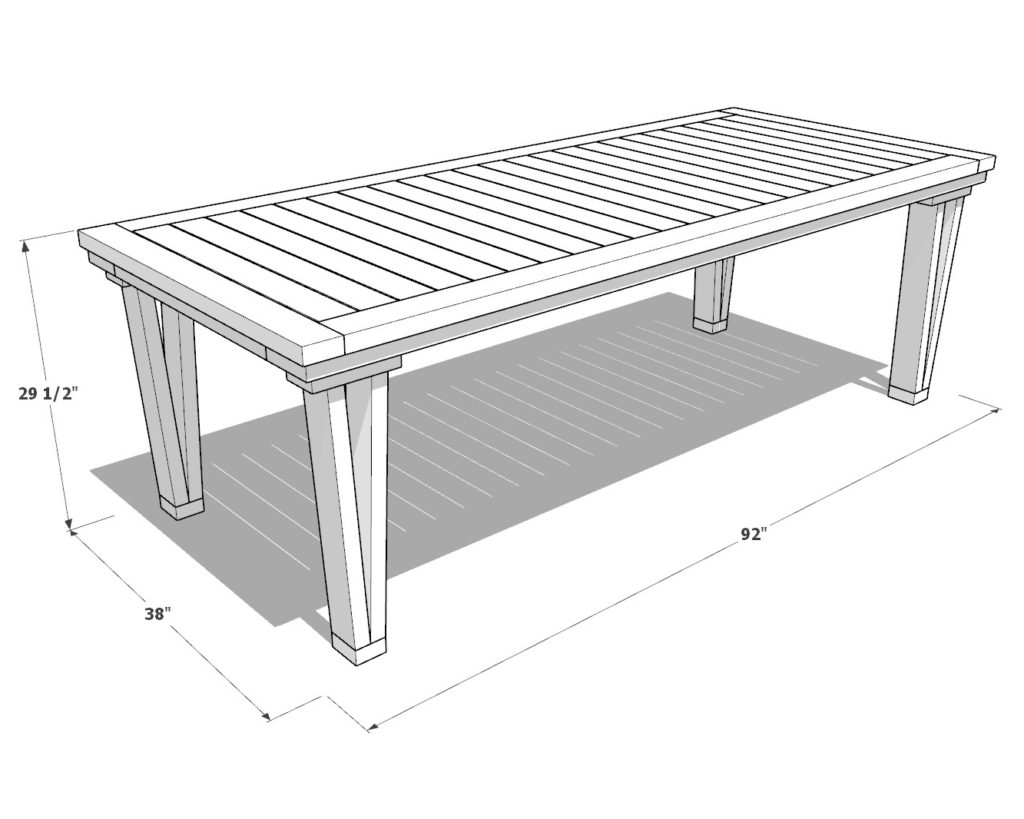 DIY table dimensions