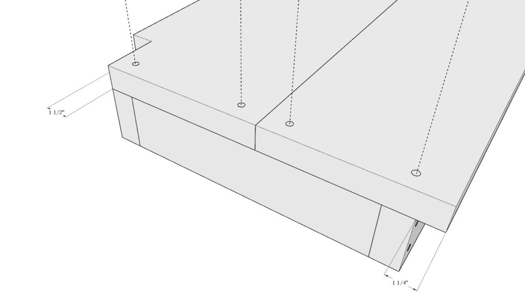 DIY bar shelf top work space area assembly