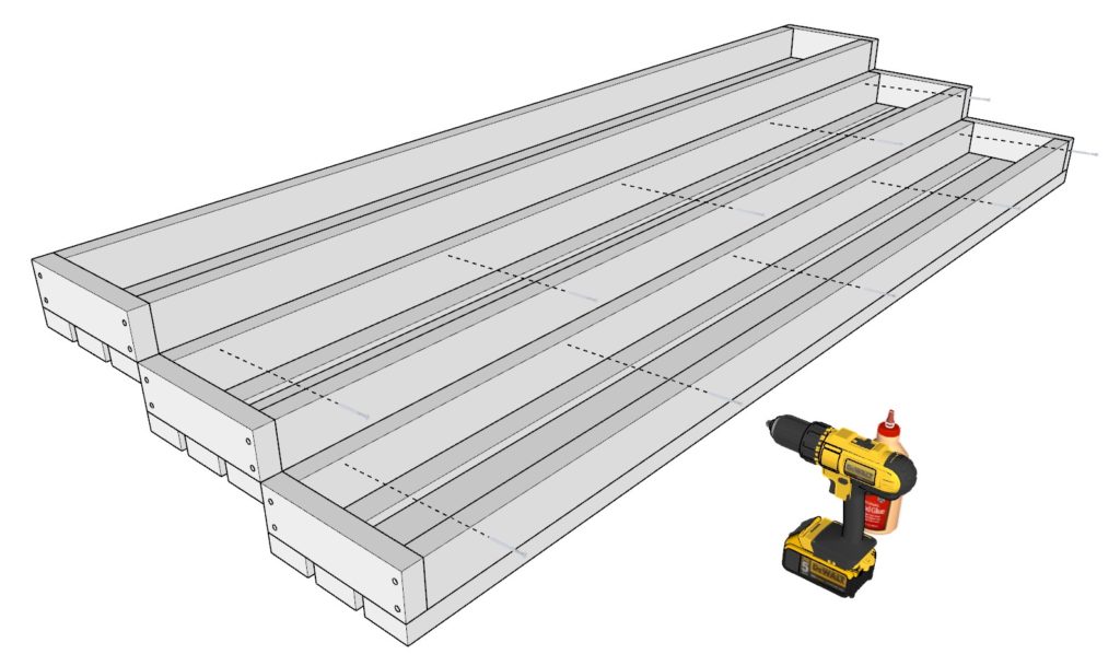 Attaching the garden stand frame pieces together