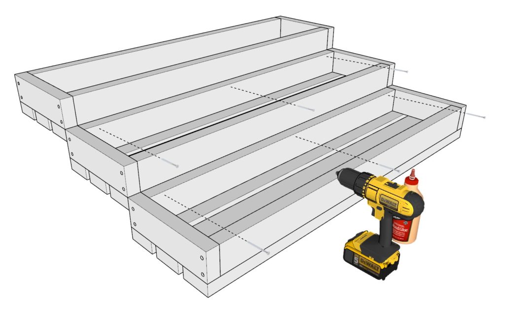 Attaching the garden stand frame pieces together