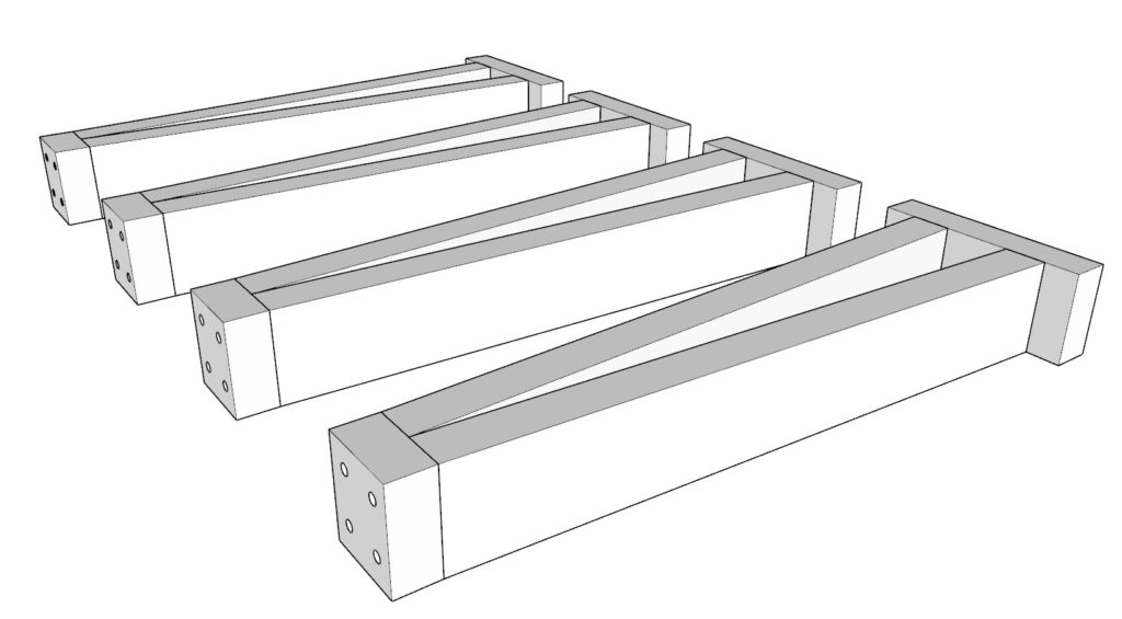 Assembly of the table legs