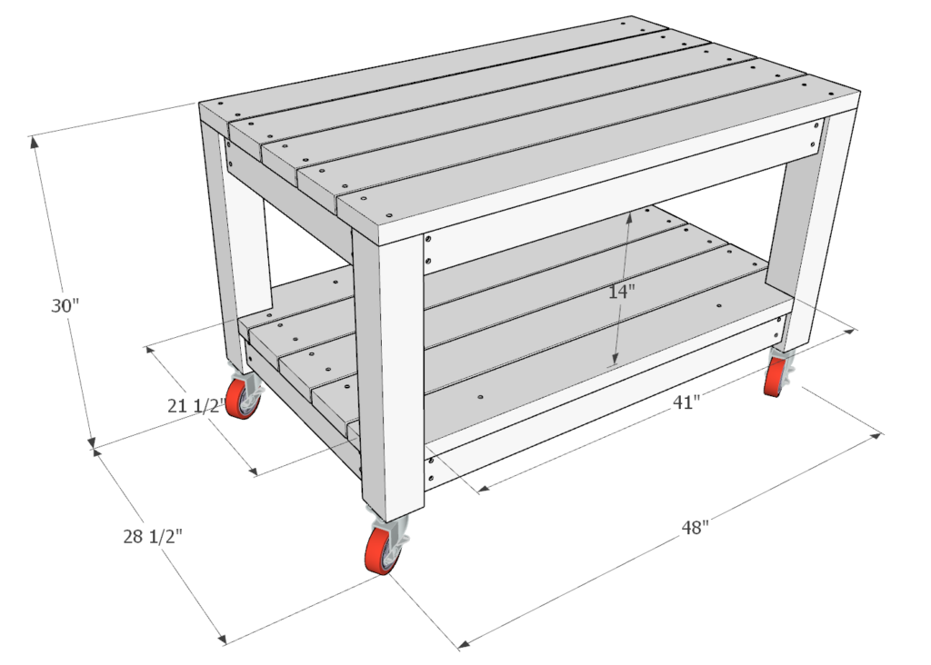 DIY Multipurpose wooden cart dimensions