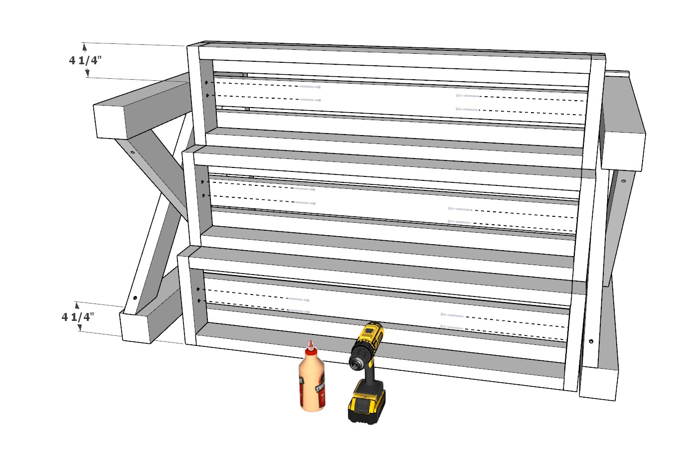 Diy Six Gallon Bucket Garden Stand Step By Step Woodworking Plan