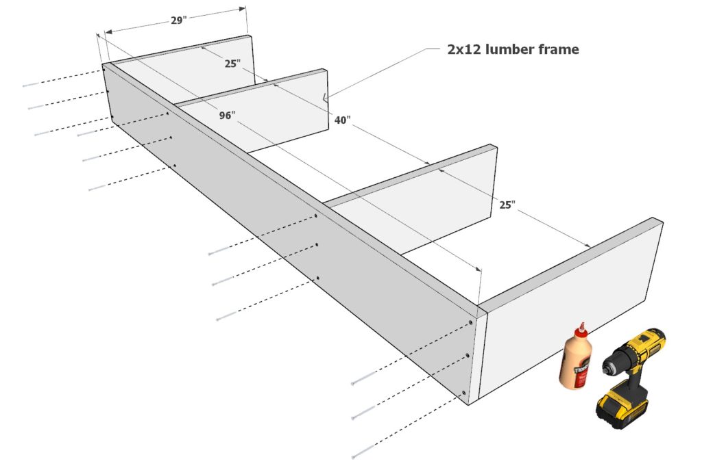 Modular Sofa base frame construction