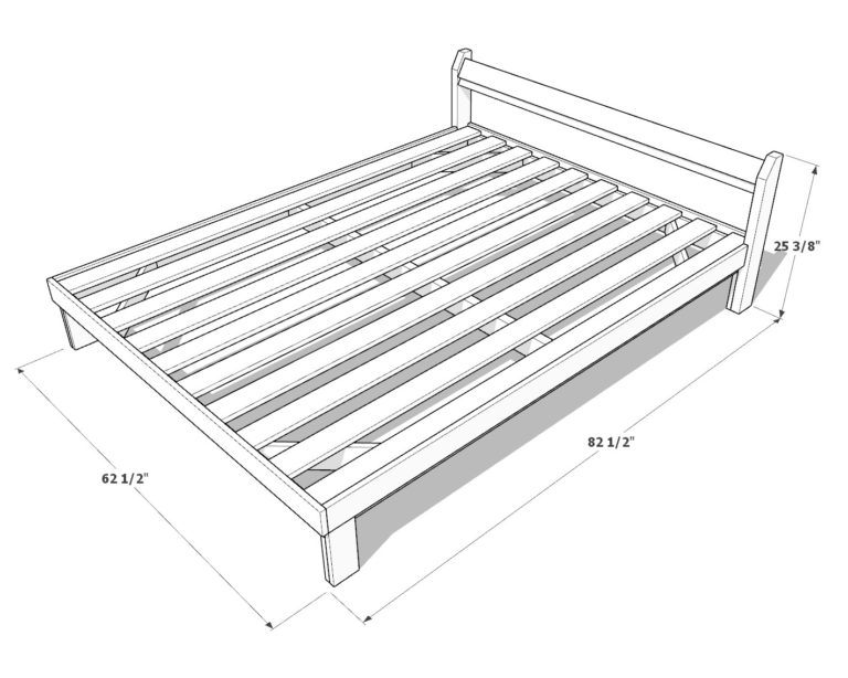 Easy DIY queen Bed Frame Plan, Instructions for Beginners DIY