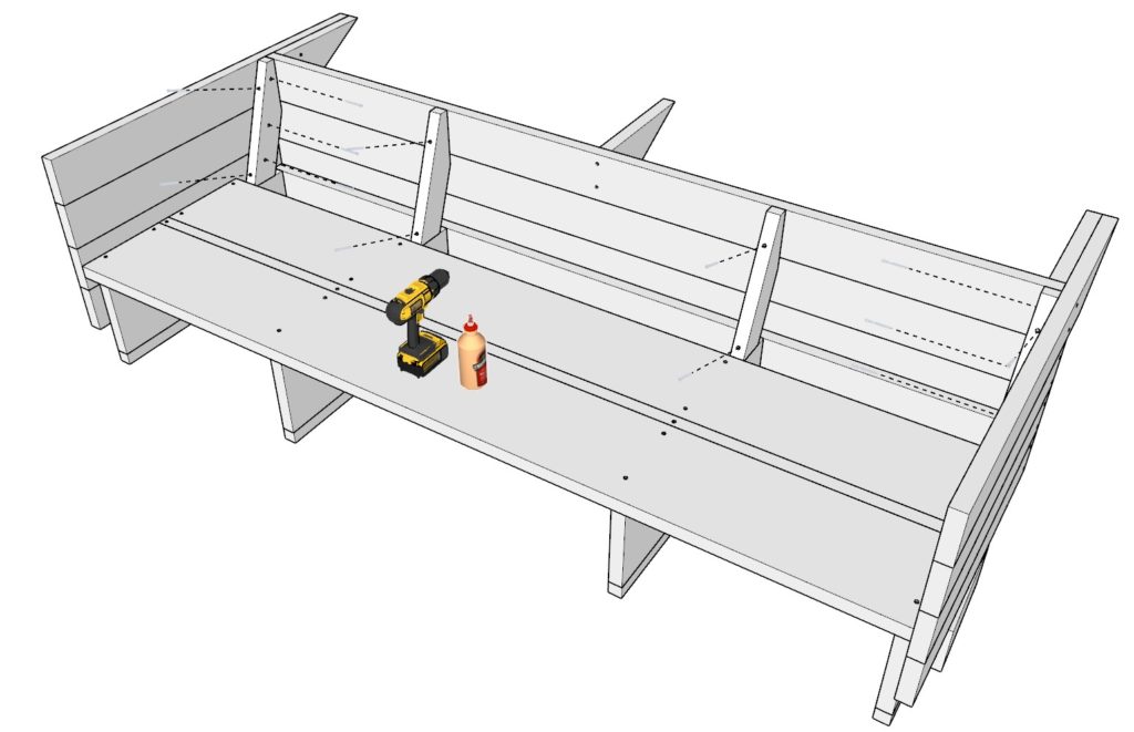 adding back rest to DIY sofa