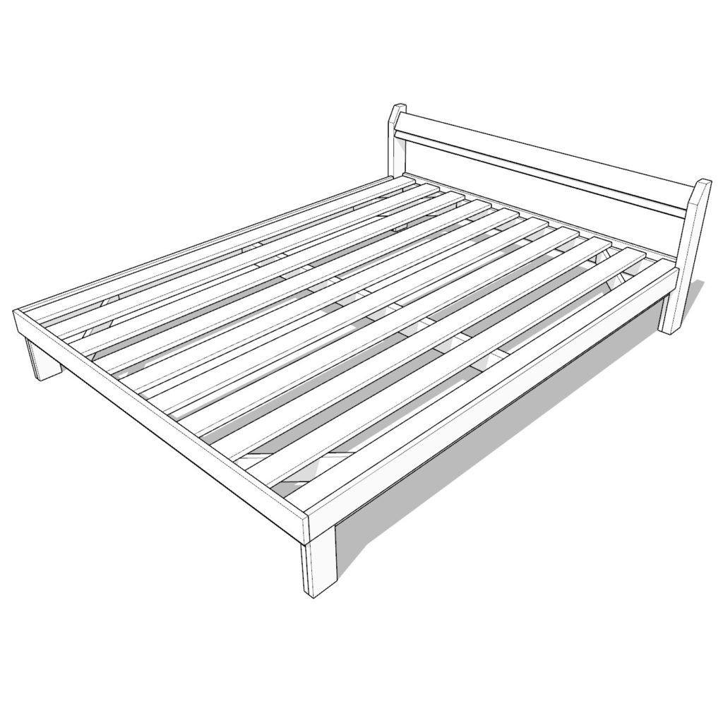 simple DIY queen bed frame