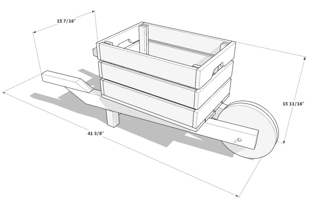 IKEA KNAGGLIG wheelbarrow DIY dimensions