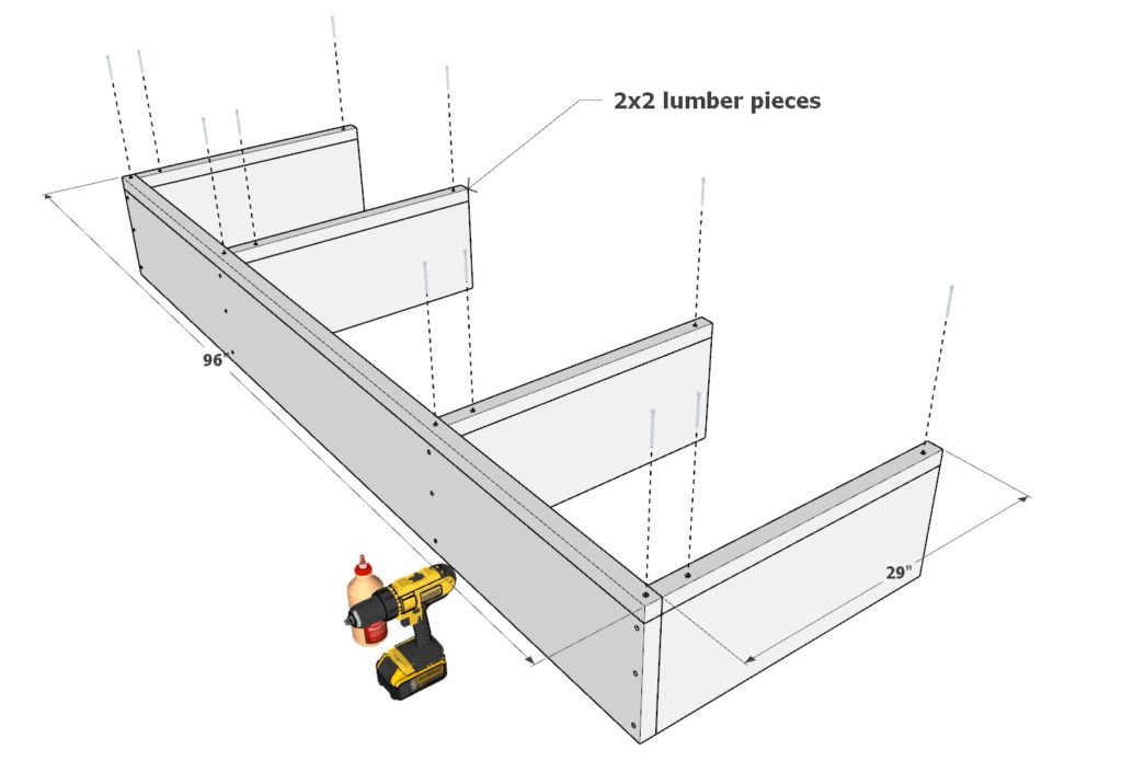 Modular Sofa base frame construction