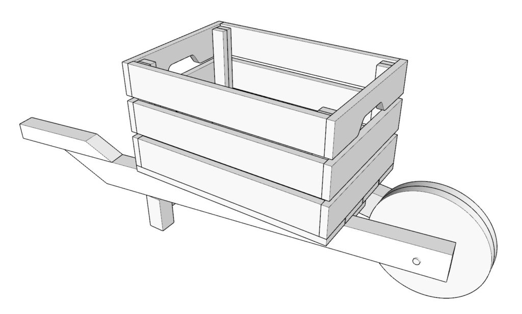 finishing touches to wheelbarrow