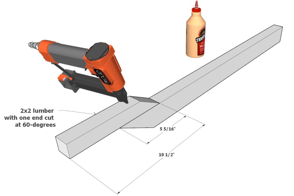 adding the handles to the Creating the frame of the IKEA KNAGGLIG wheelbarrow