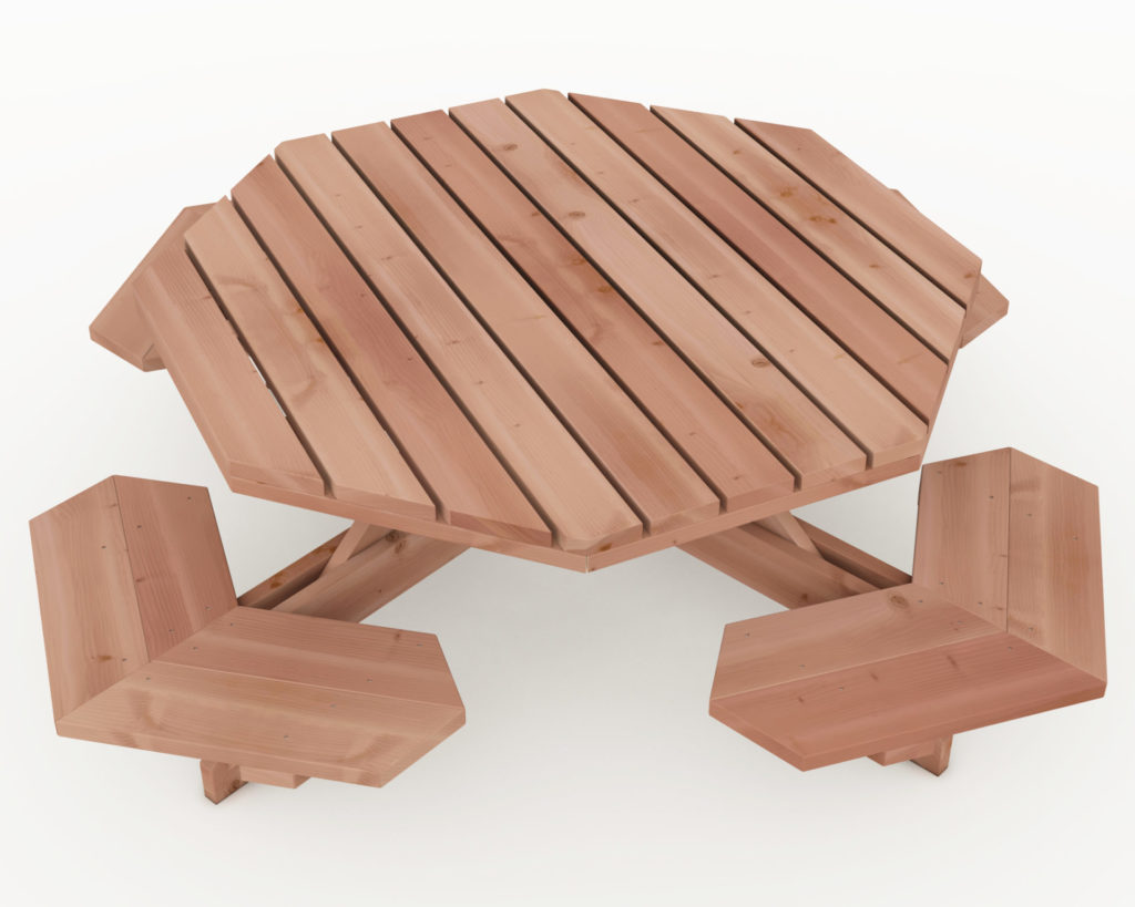 Ensemble Your Outdoor Space with a DIY Redwood Octagonal Picnic Table