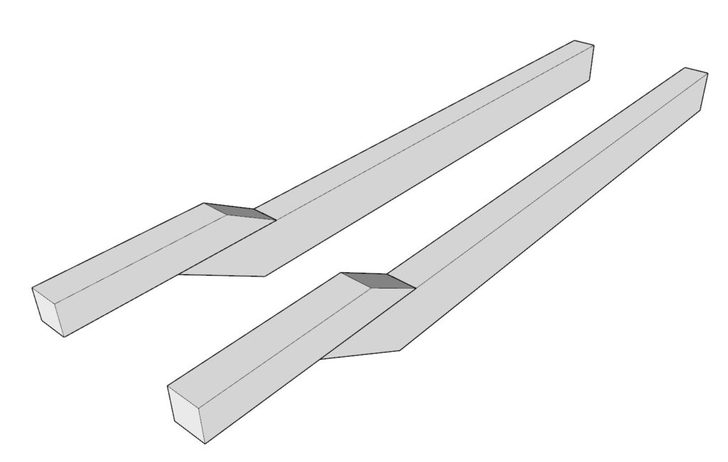 adding the handles to the Creating the frame of the IKEA KNAGGLIG wheelbarrow