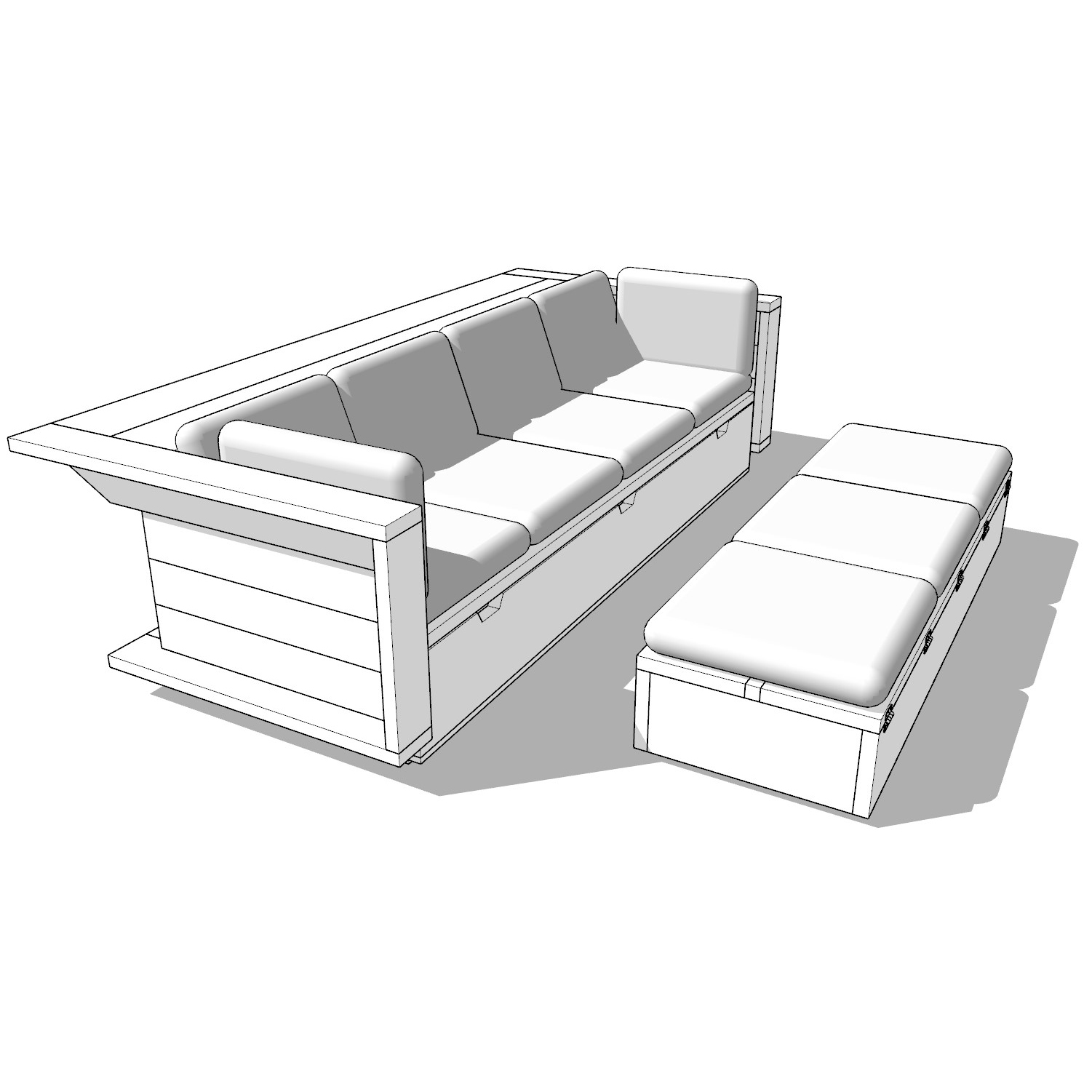 DIY Woodworking Plans for Modular Sofa with BuiltIn Storage and Table