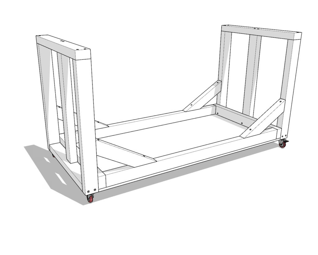 Firewood rolling cart DIY plan