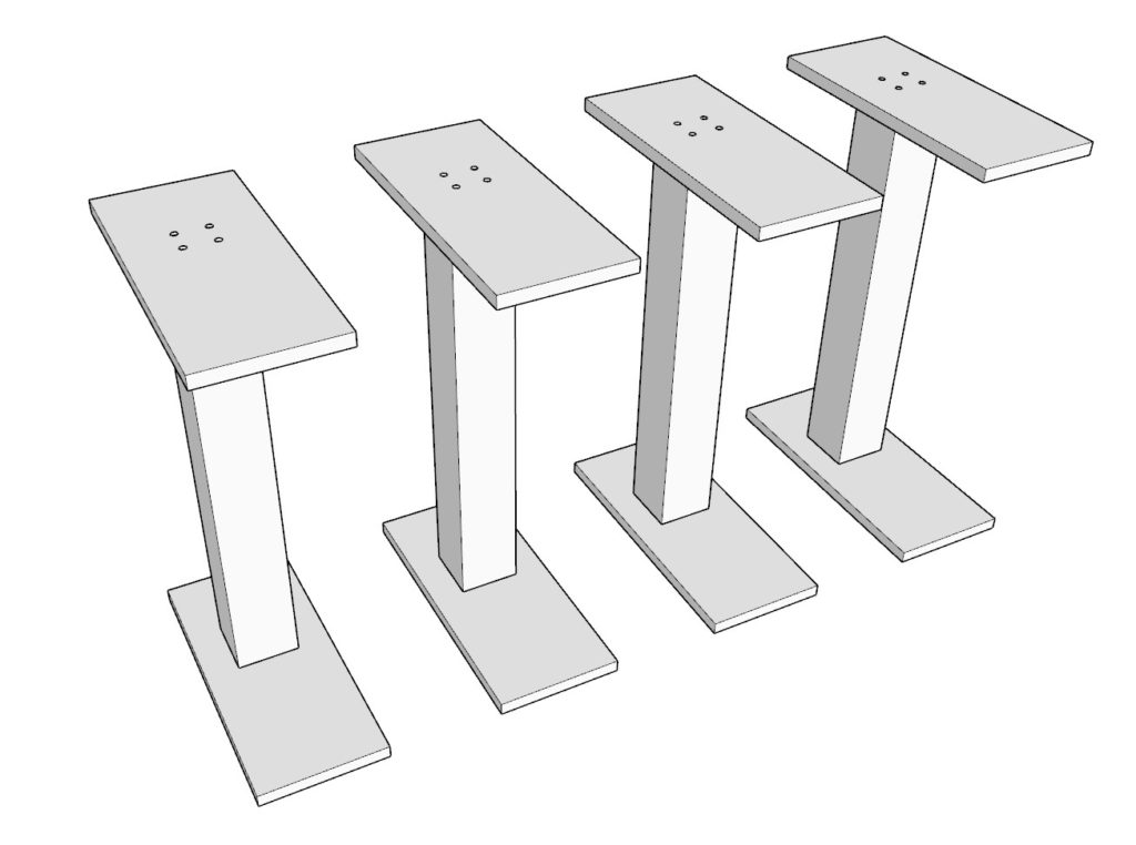 Construction of the farmhouse table legs