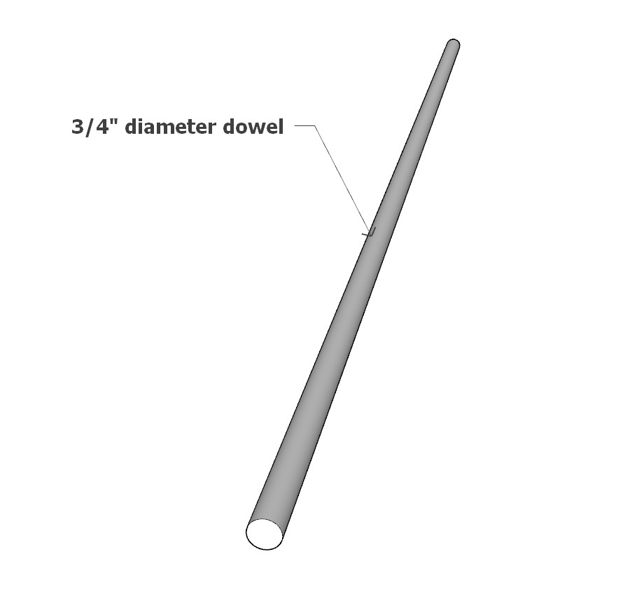 cutting a dowel down to size to serve to fill the screw holes