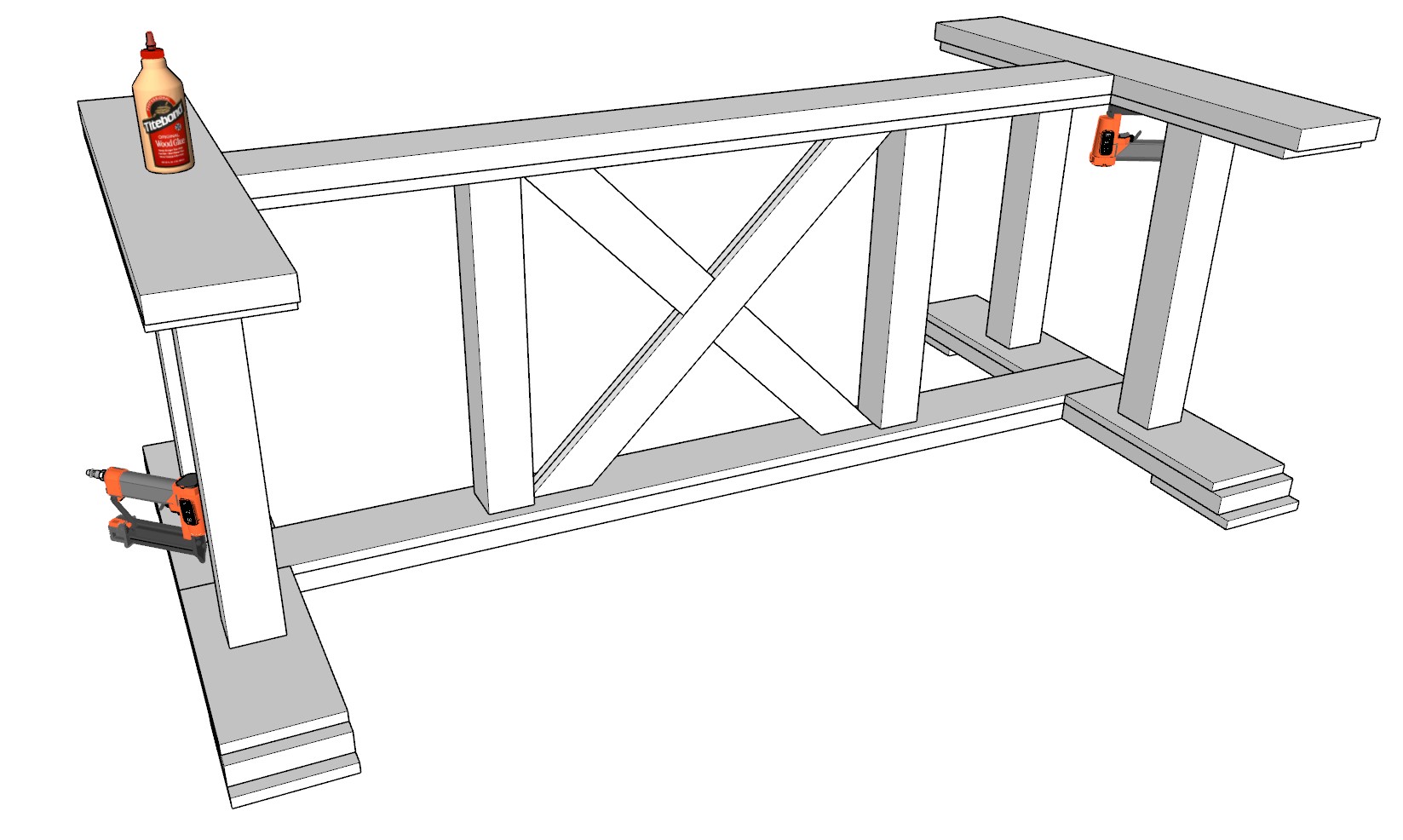 DIY Farmhouse Trestle Table Base Plan DIY projects plans